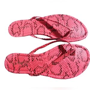 Hot pink snakeskin sandals